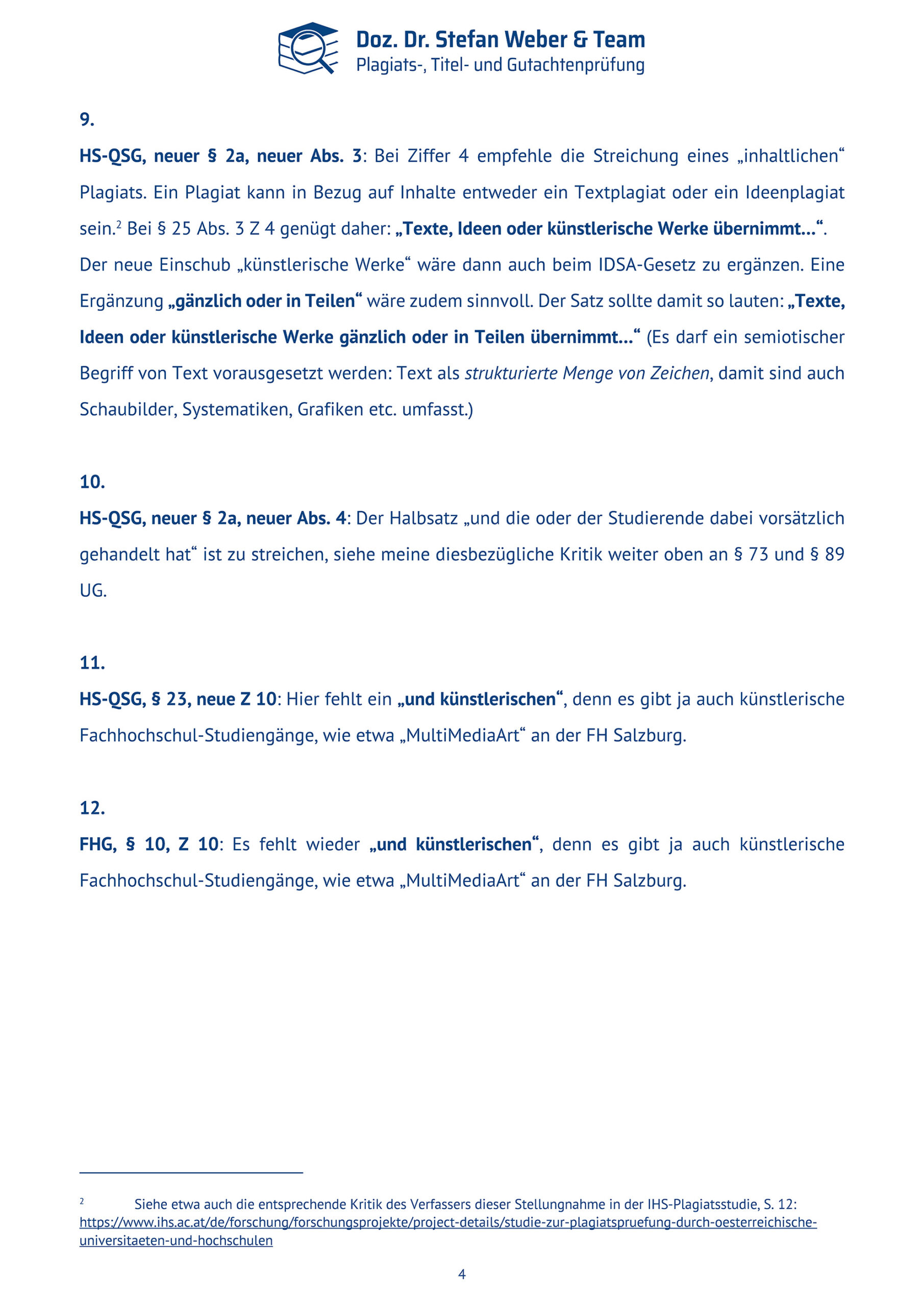 Stellungnahme Weber Hochschulpaket 2024 Seite 4