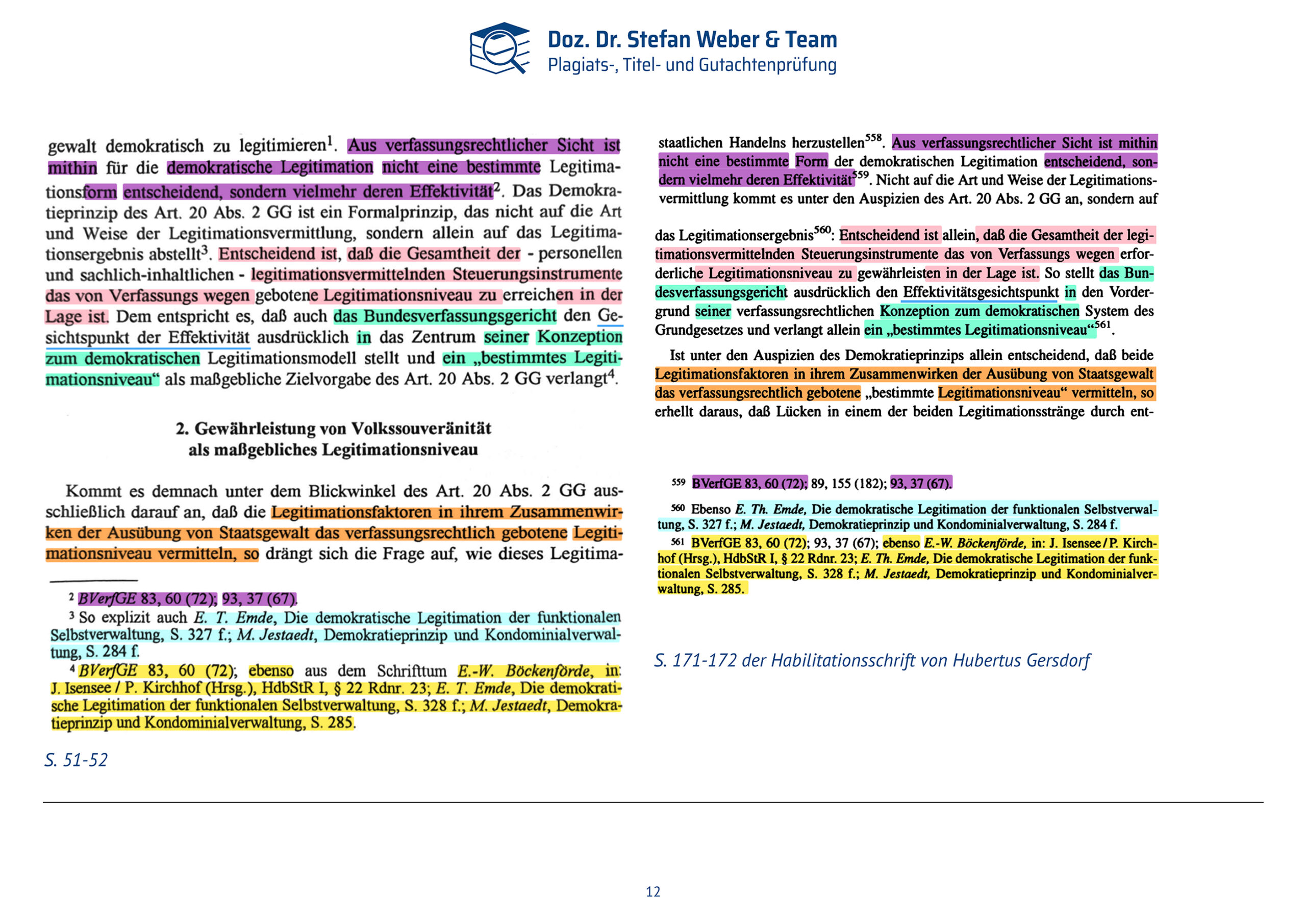 Dokumentation Ghostwriting Plagiate Doktorarbeit Frauke Brosius-Gersdorf Seite 12