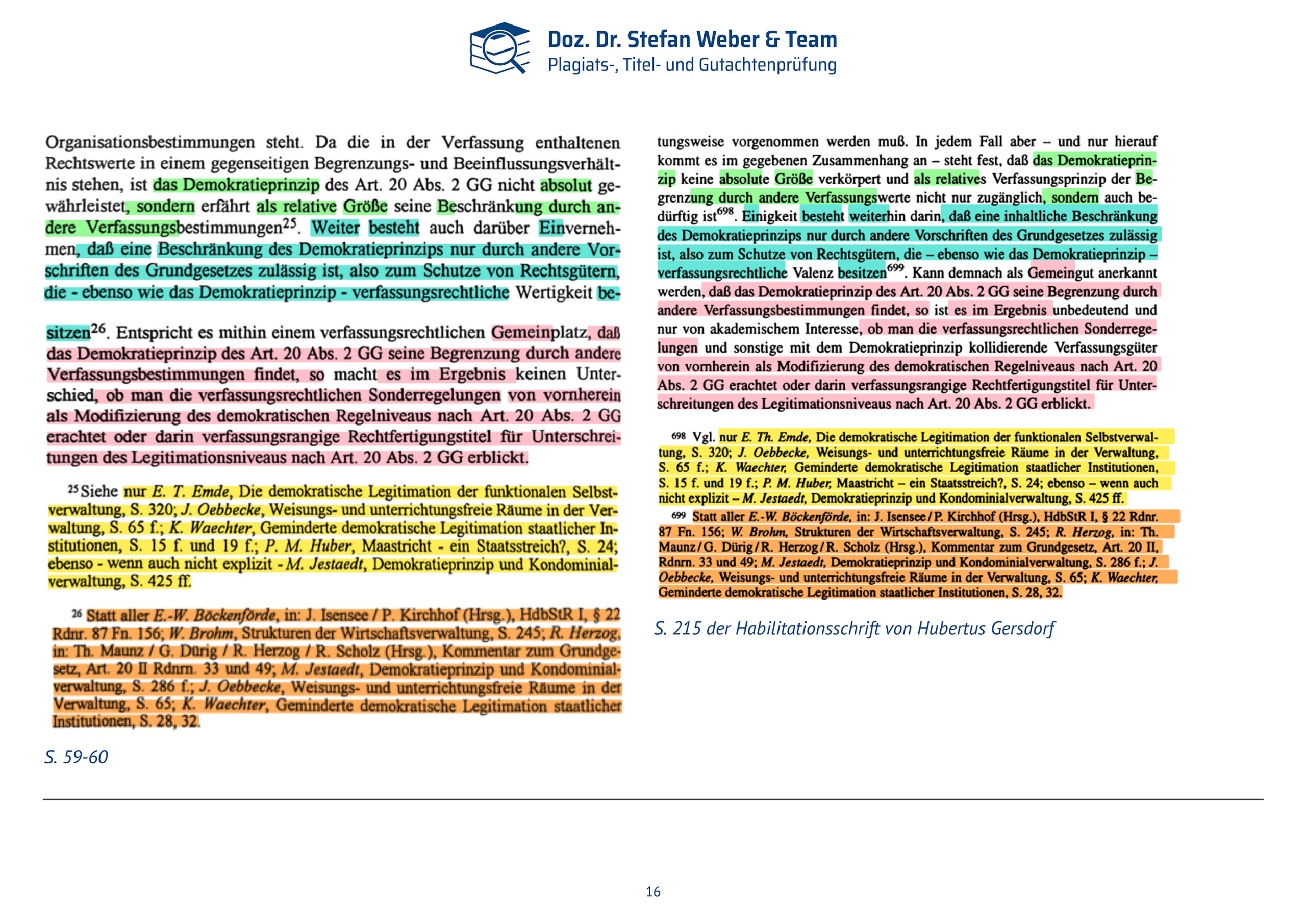 Dokumentation Ghostwriting Plagiate Doktorarbeit Frauke Brosius-Gersdorf Seite 16