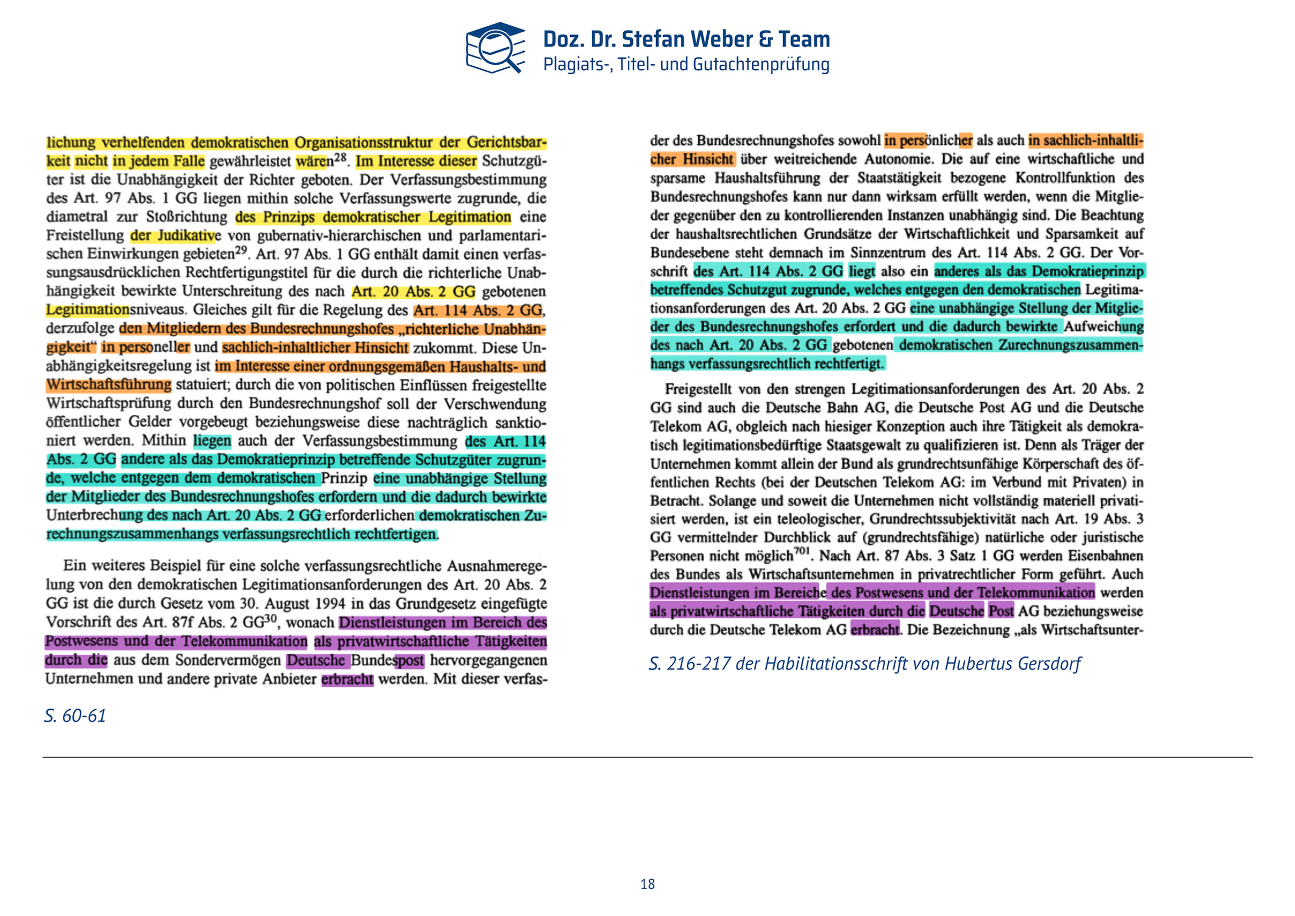 Dokumentation Ghostwriting Plagiate Doktorarbeit Frauke Brosius-Gersdorf Seite 18
