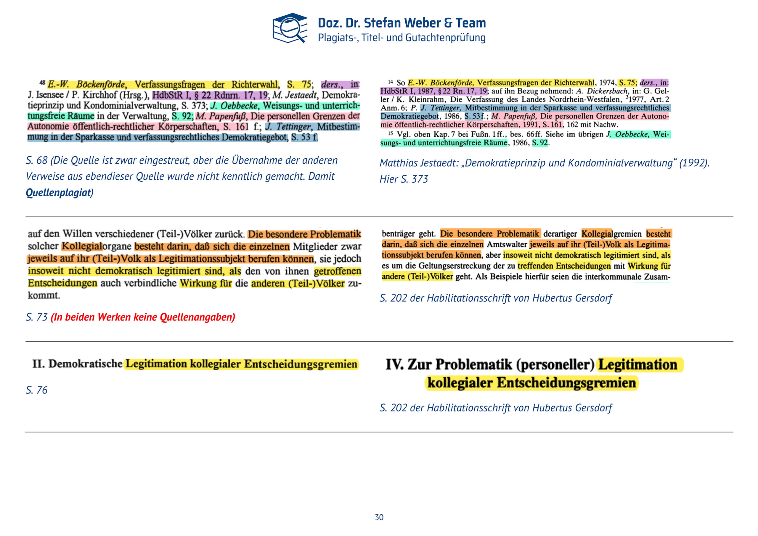 Dokumentation Ghostwriting Plagiate Doktorarbeit Frauke Brosius-Gersdorf Seite 30