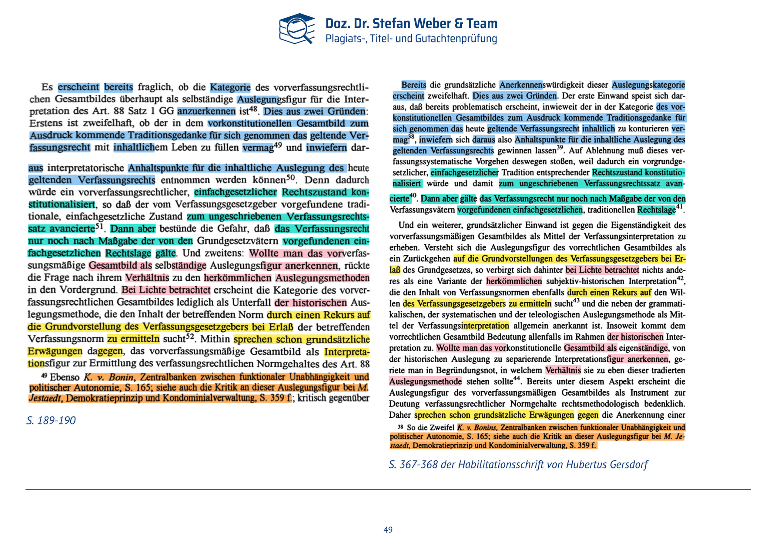 Dokumentation Ghostwriting Plagiate Doktorarbeit Frauke Brosius-Gersdorf Seite 49