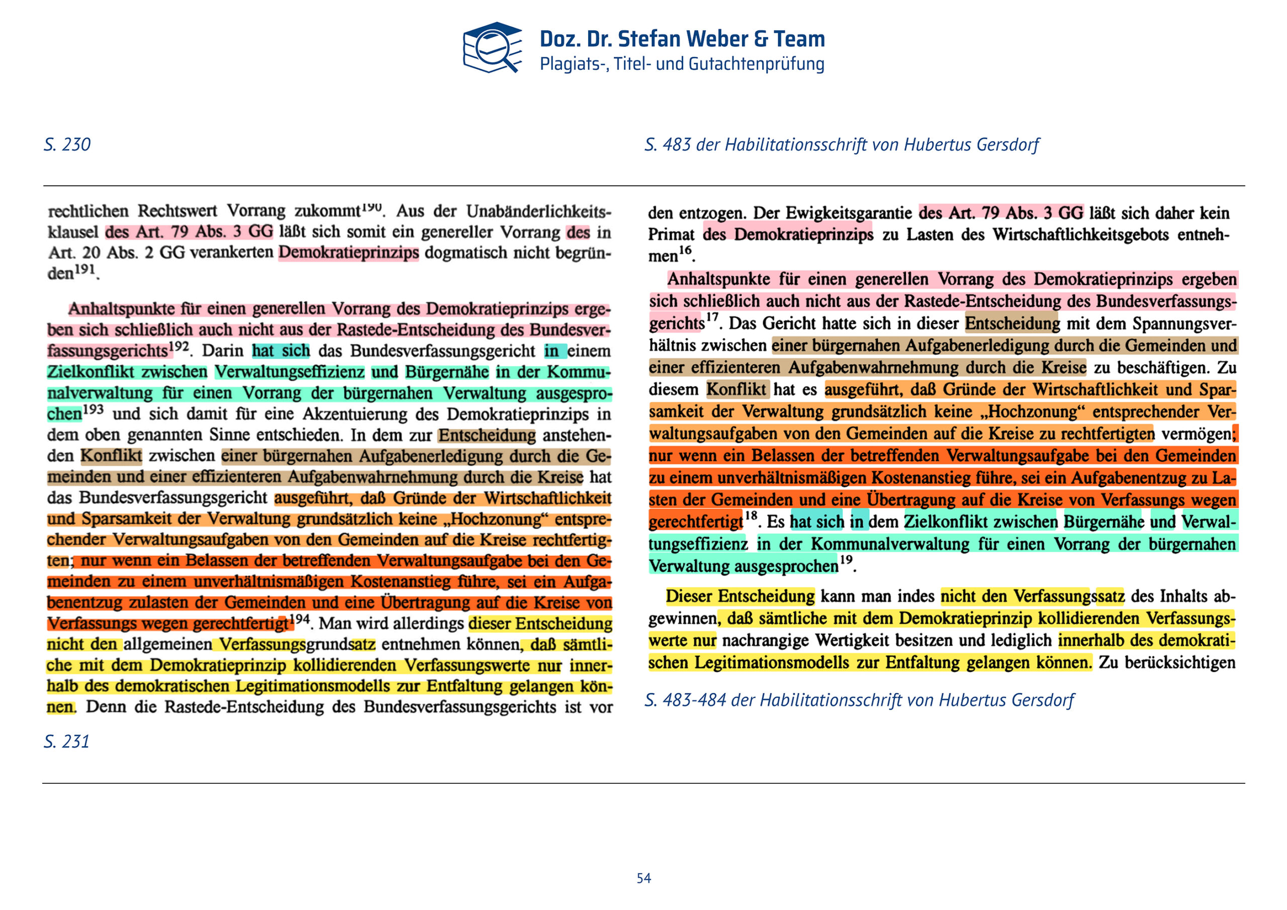 Dokumentation Ghostwriting Plagiate Doktorarbeit Frauke Brosius-Gersdorf Seite 54