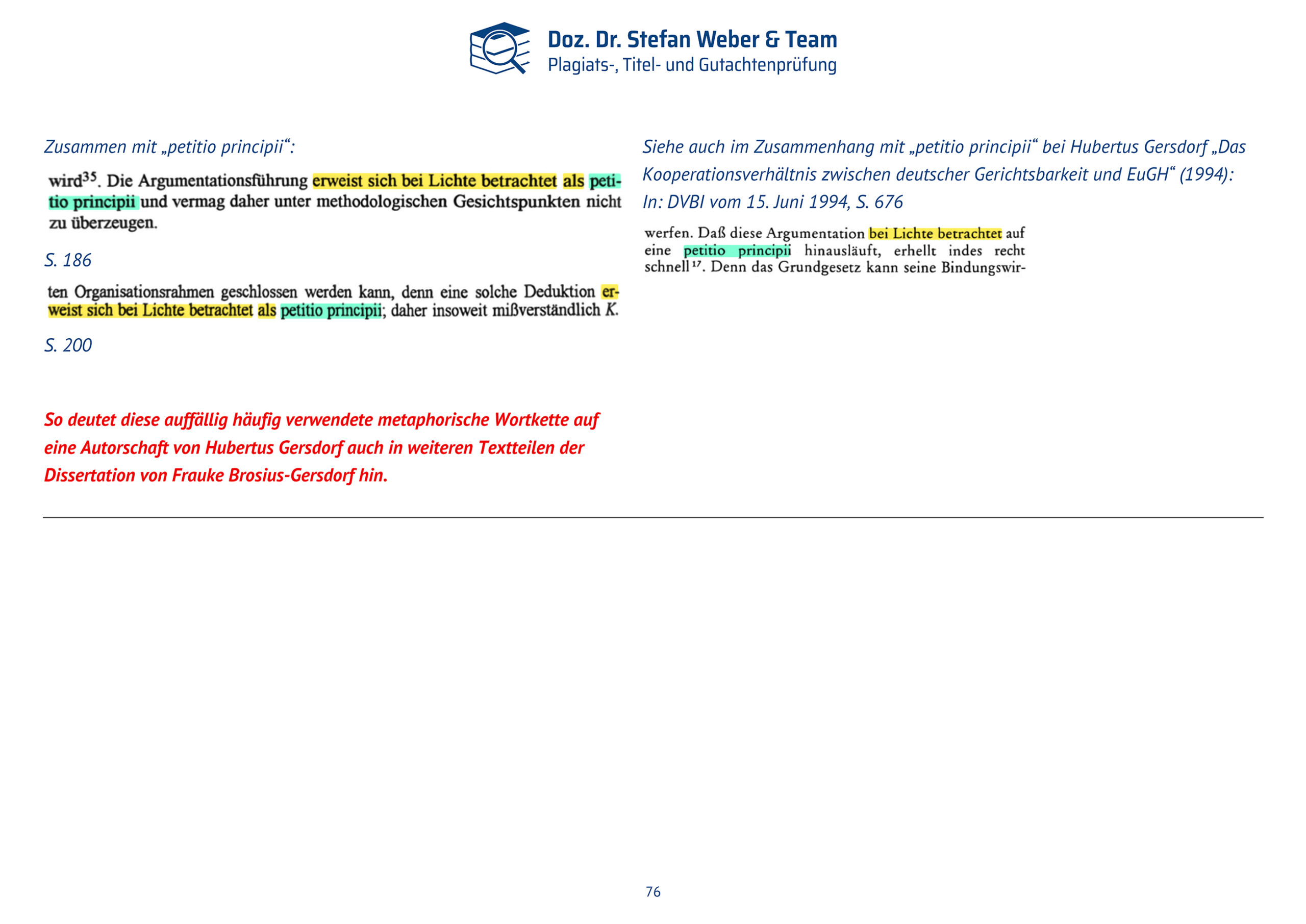 Dokumentation Ghostwriting Plagiate Doktorarbeit Frauke Brosius-Gersdorf Seite 76