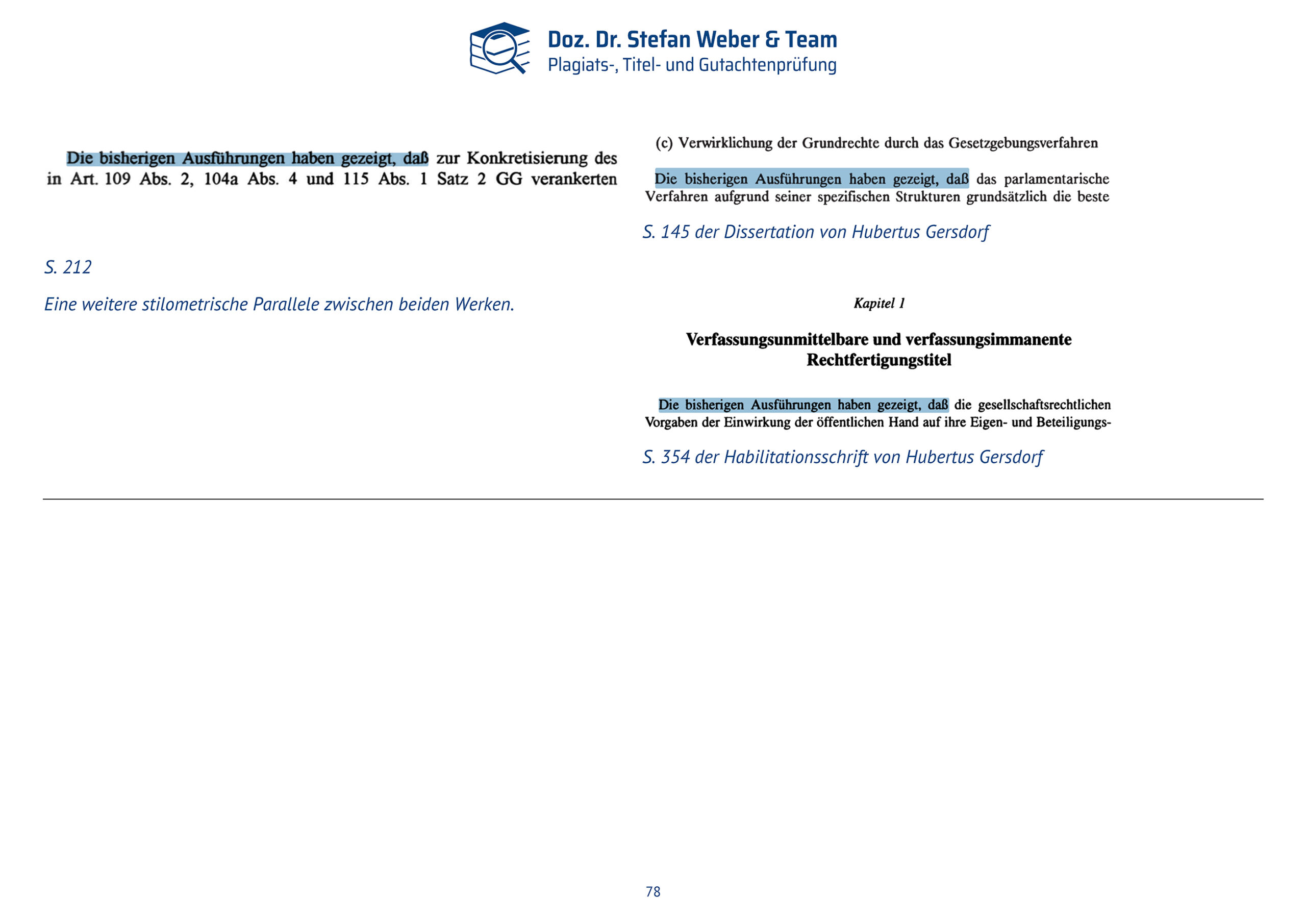 Dokumentation Ghostwriting Plagiate Doktorarbeit Frauke Brosius-Gersdorf Seite 78