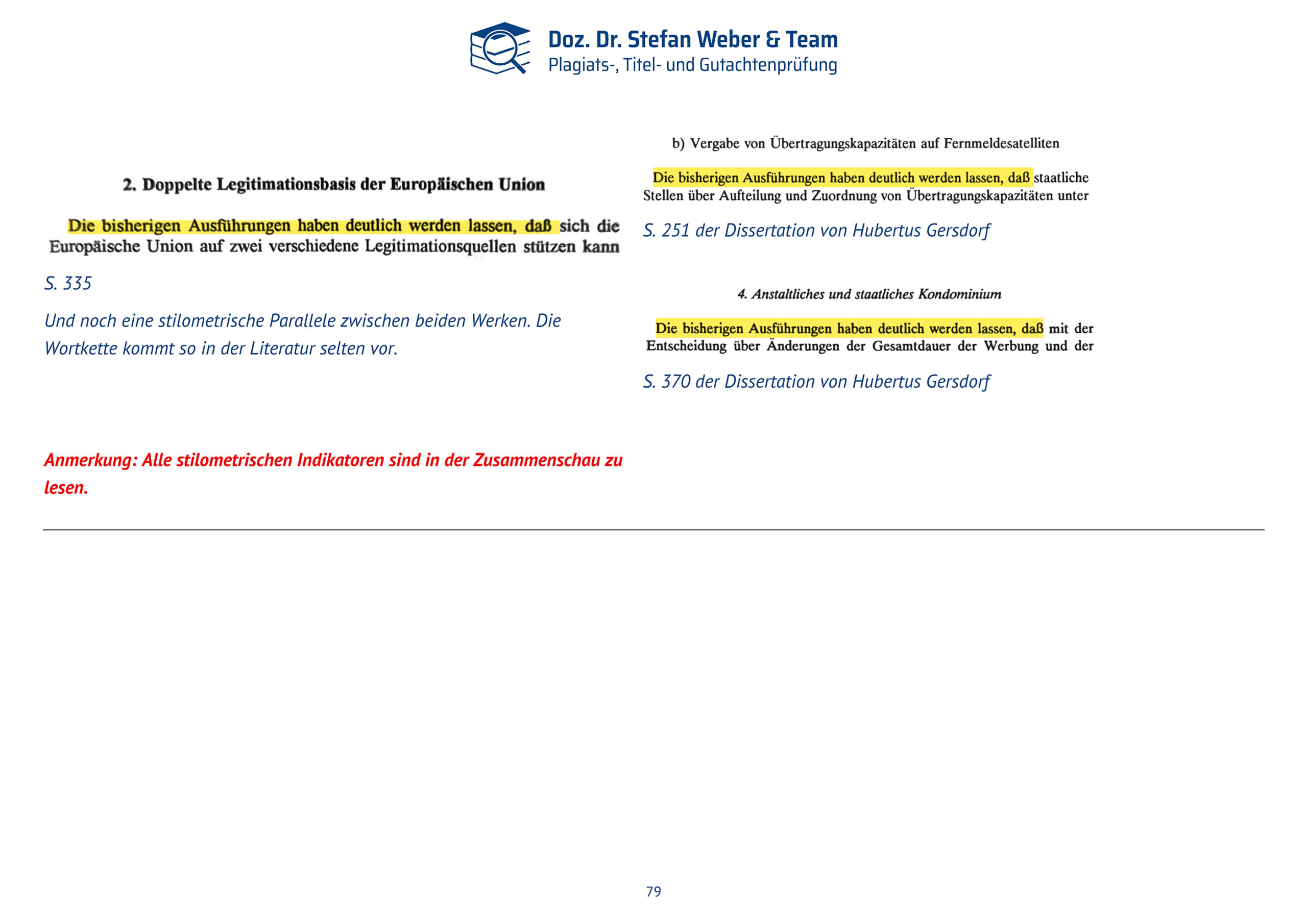 Dokumentation Ghostwriting Plagiate Doktorarbeit Frauke Brosius-Gersdorf Seite 79