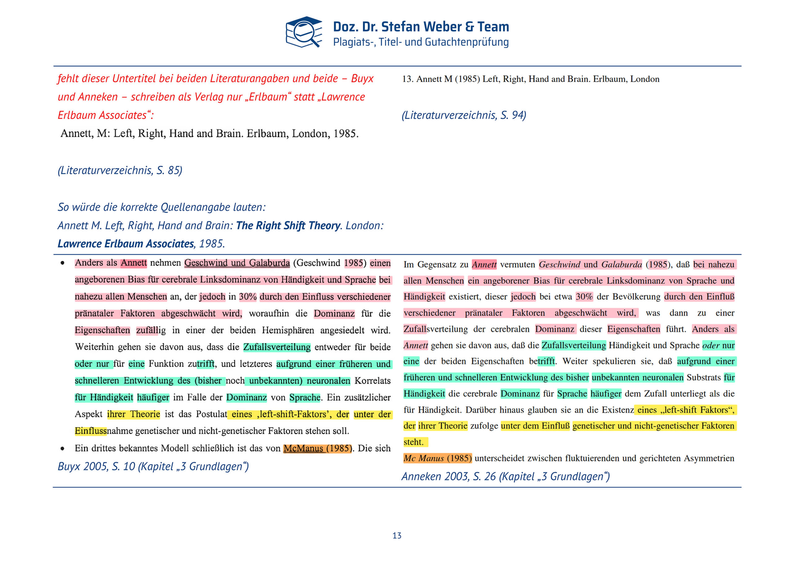 Plagiatsgutachten Doktorarbeit Alena Buyx Seite 13