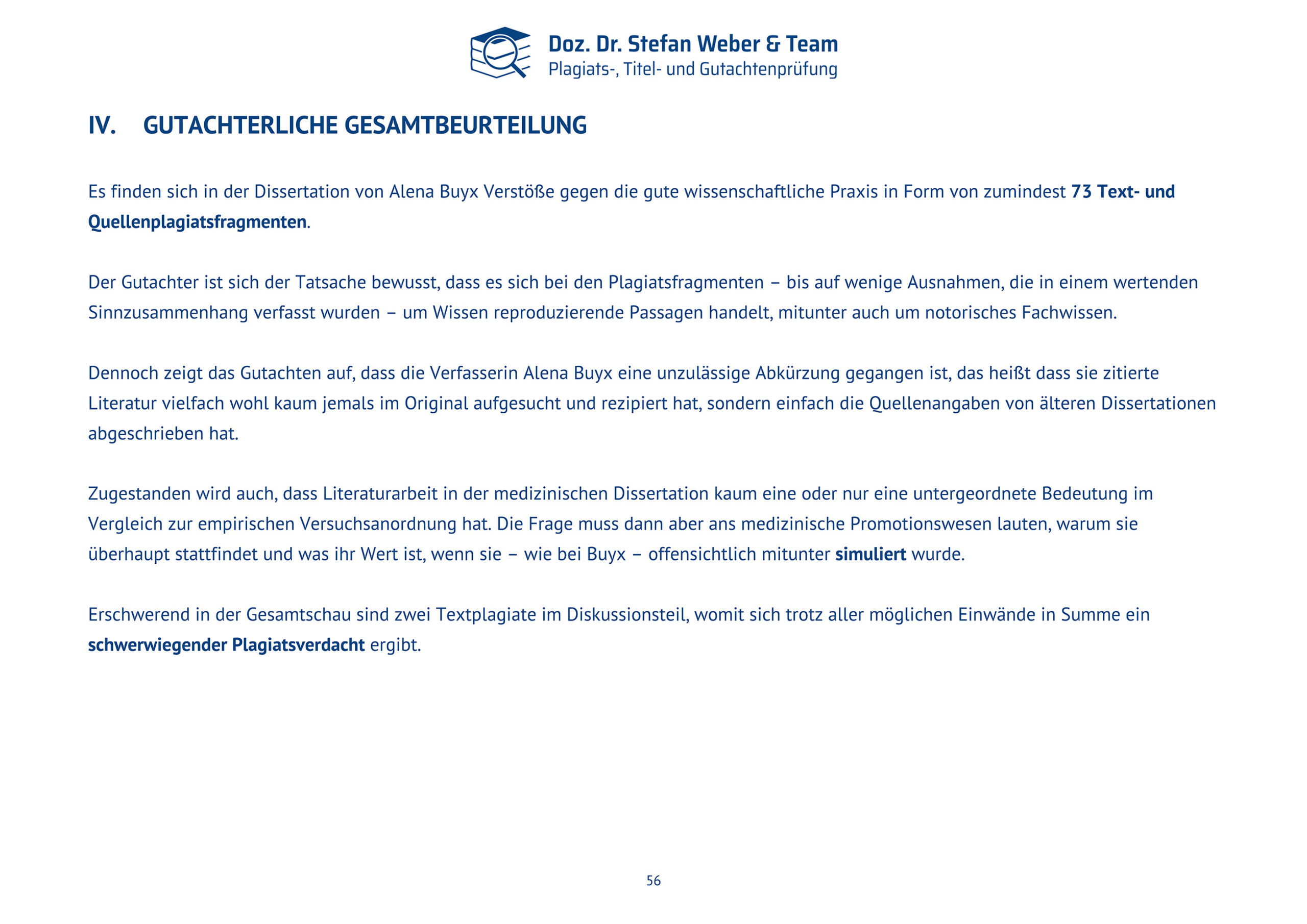 Plagiatsgutachten Doktorarbeit Alena Buyx Seite 56