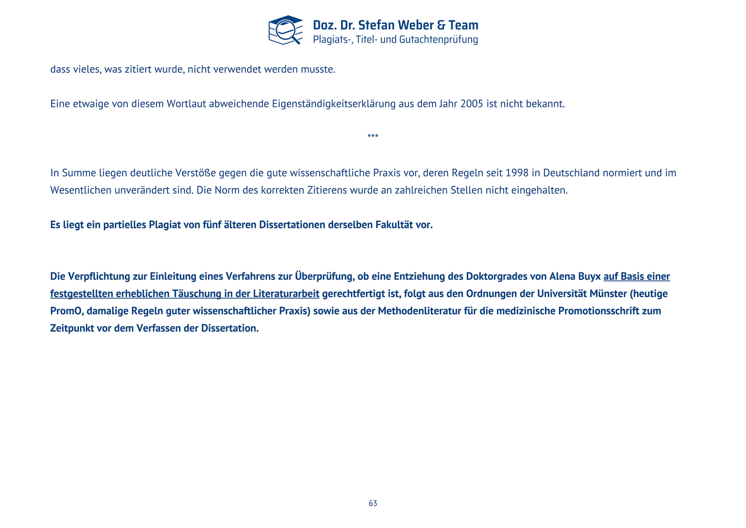 Plagiatsgutachten Doktorarbeit Alena Buyx Seite 63